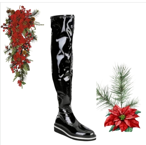 Gianni Bini Marfisia Patent Platform Over-The-Knee Boots - Picture 1 of 11